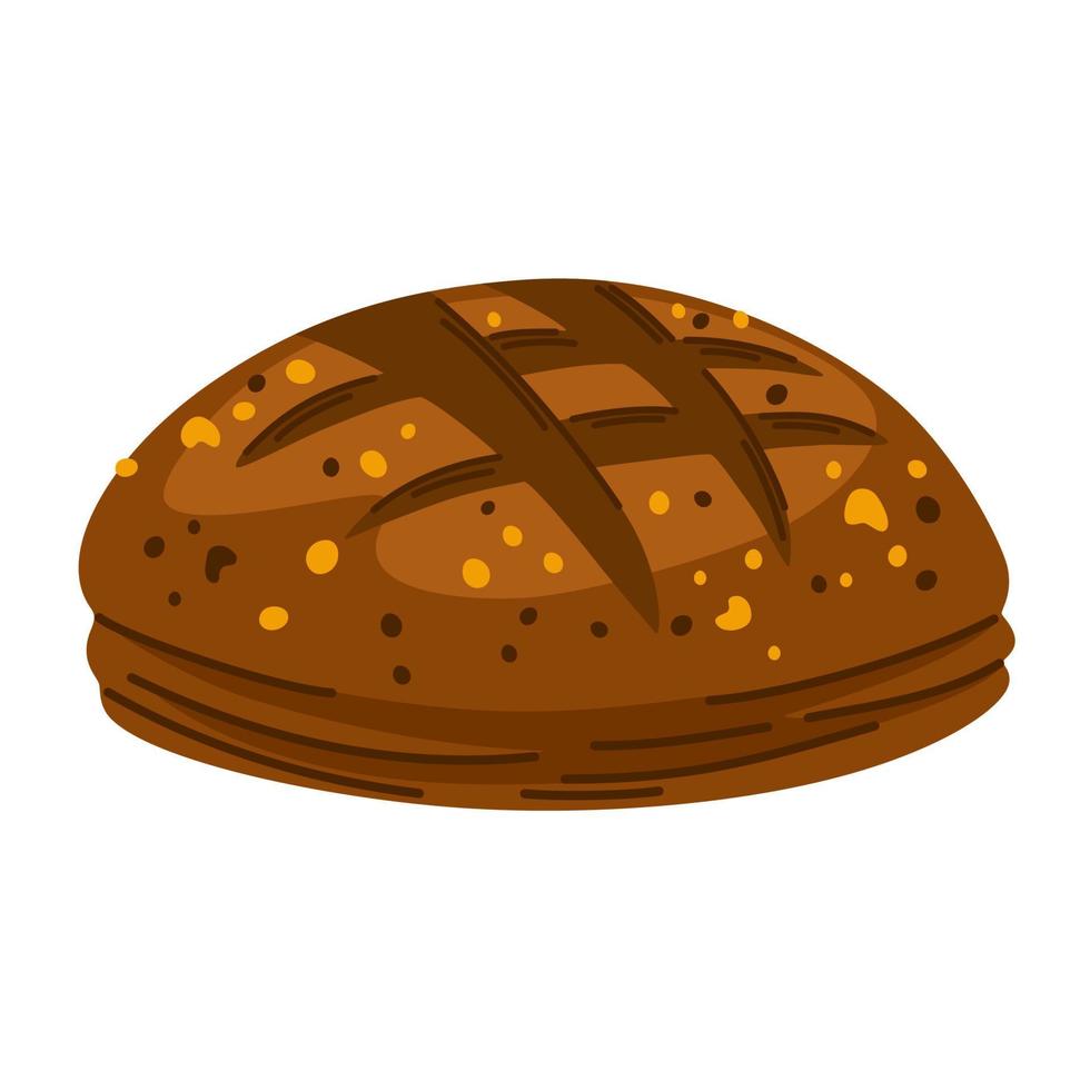 pan de molde. integral, pan horneado con levadura. signo de comida ideal para cafeterías, restaurantes, tiendas de alimentación e imprentas. ilustración vectorial dibujada a mano aislada en el fondo blanco. vector