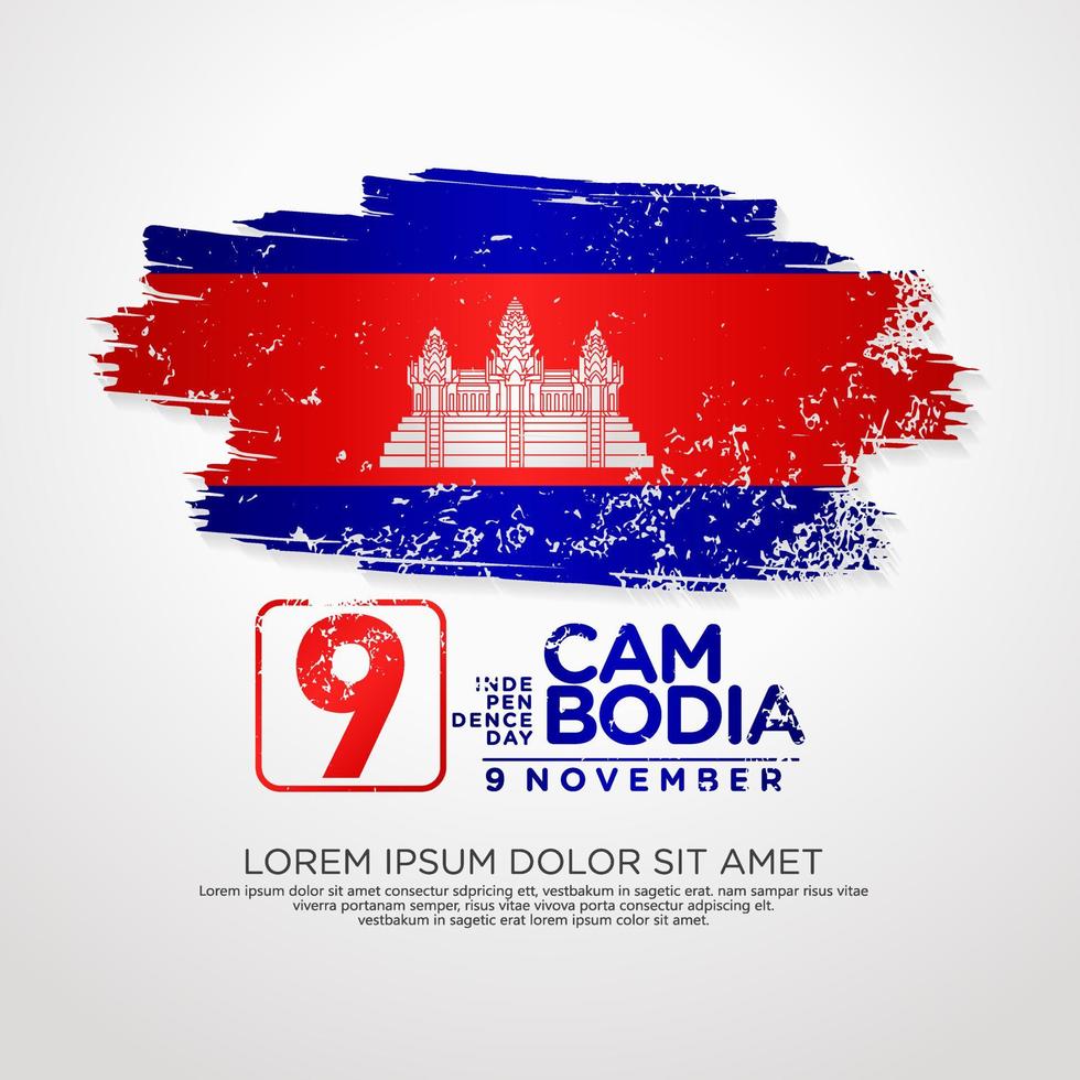 Cambodia Independence day greeting card Template. vector