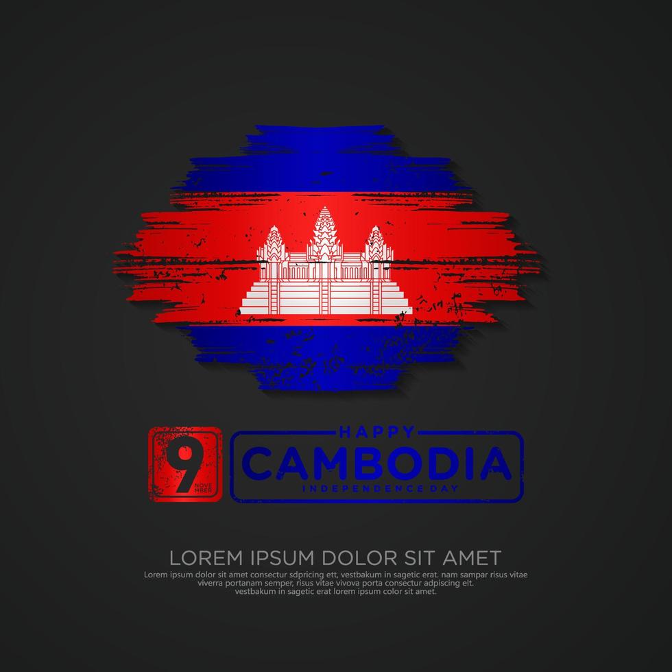 Cambodia Independence day greeting card Template. vector
