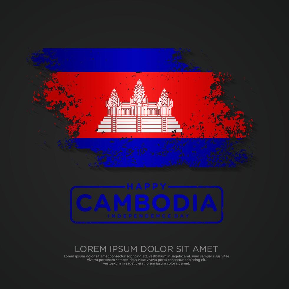 Cambodia Independence day greeting card Template. vector