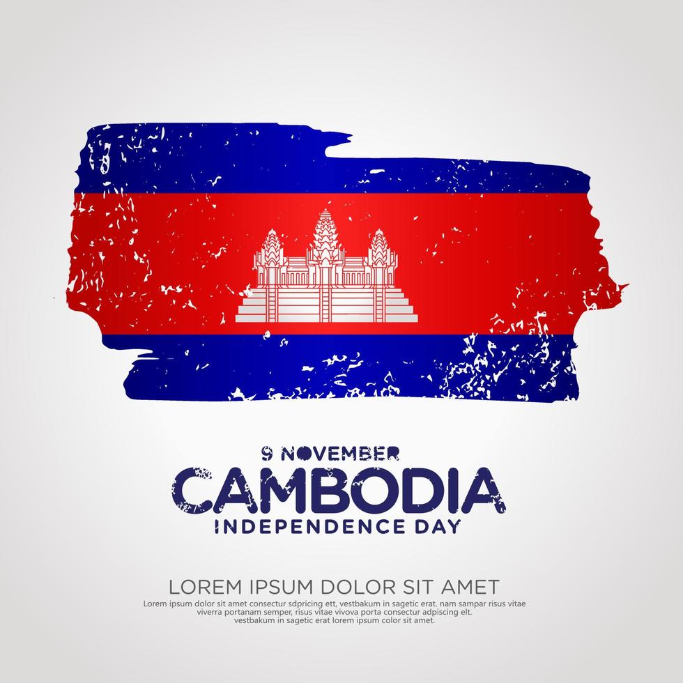 Cambodia Independence day greeting card Template. vector