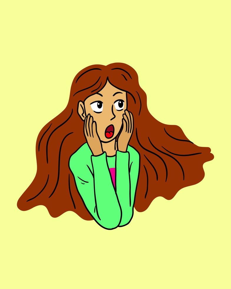 Surprised woman vector illustration