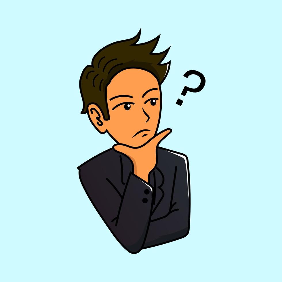 Vector illustration of a man confused