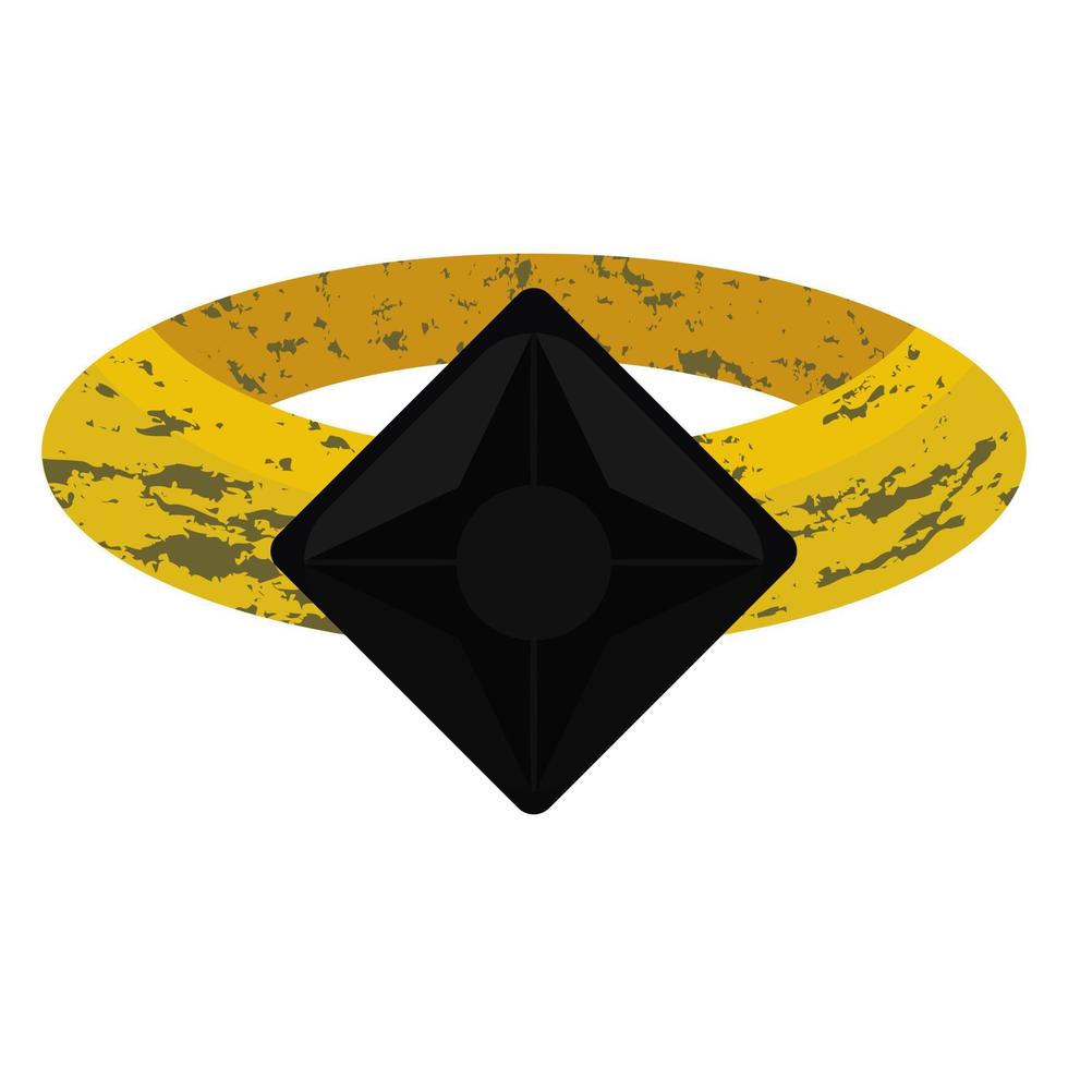 A ring with a black stone vector