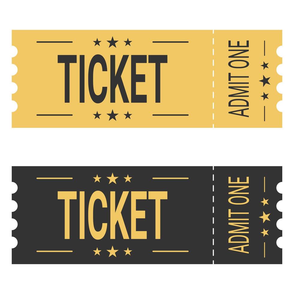 Golden ticket template. Vector illustration.