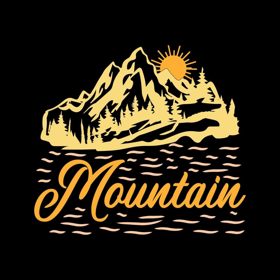 diseño de camiseta de montaña vector