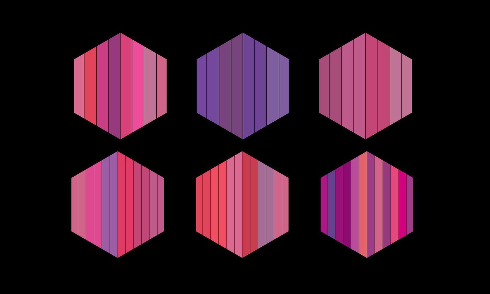 retro sunset set vector