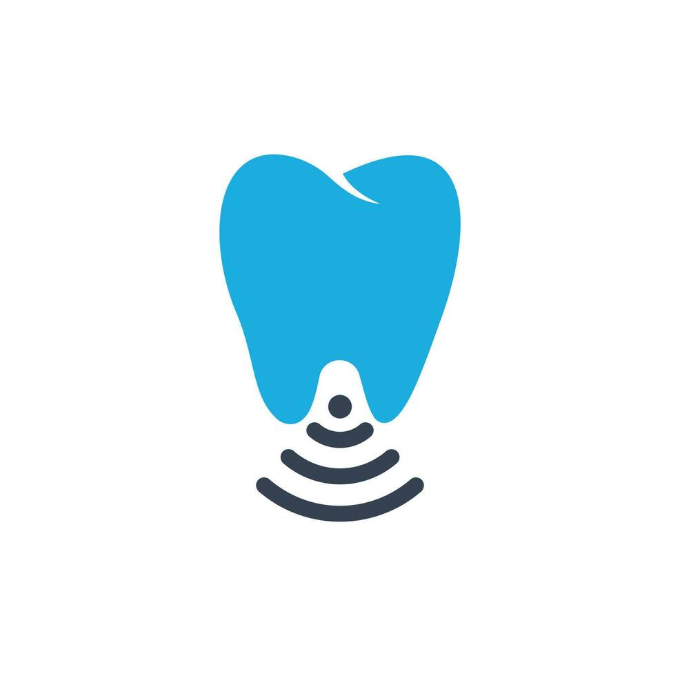 Tooth and wifi logo combination. Dental and signal symbol or icon vector