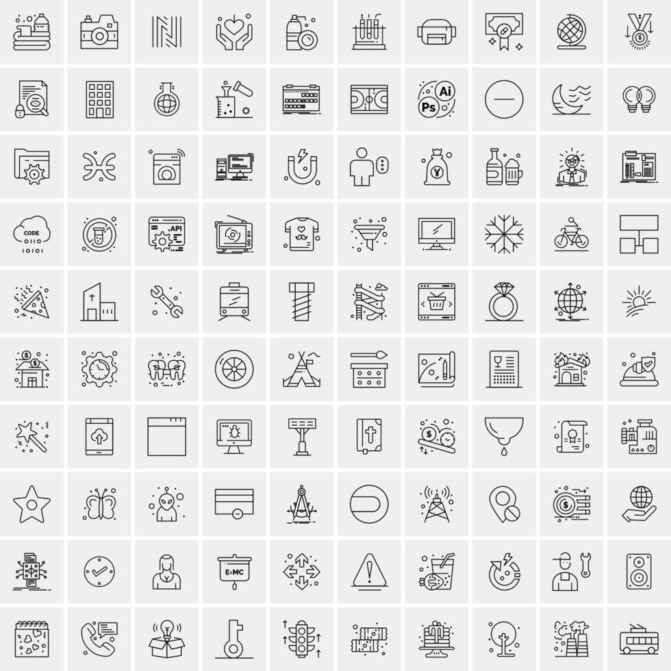 100 iconos de negocios para web y material impreso vector