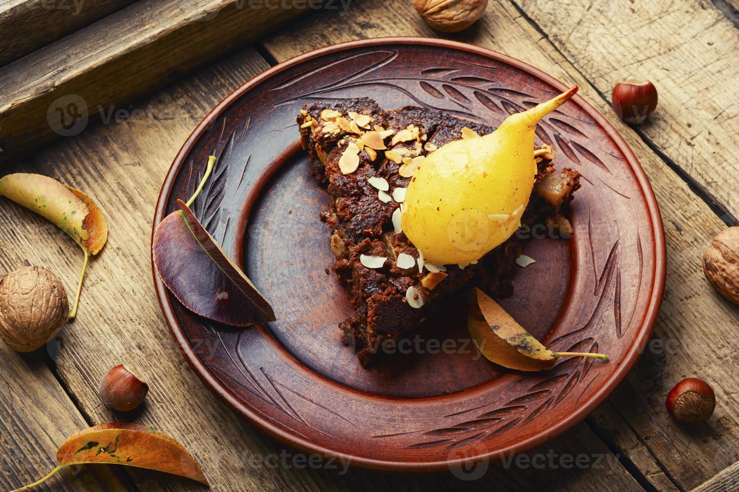 Homemade pear pie photo