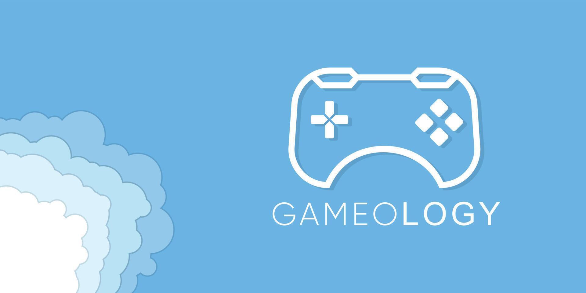 joystick game pad logo with modern style premium vector