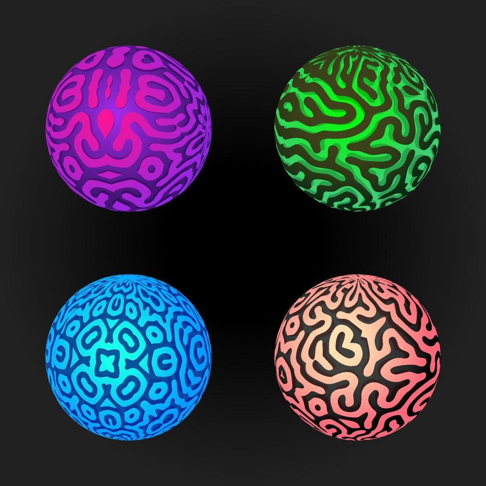 vector pattern surface spheres set