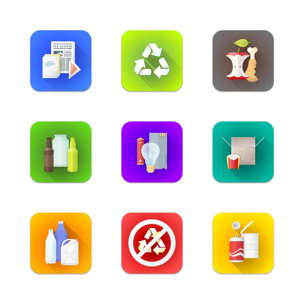 various recycle waste management set vector