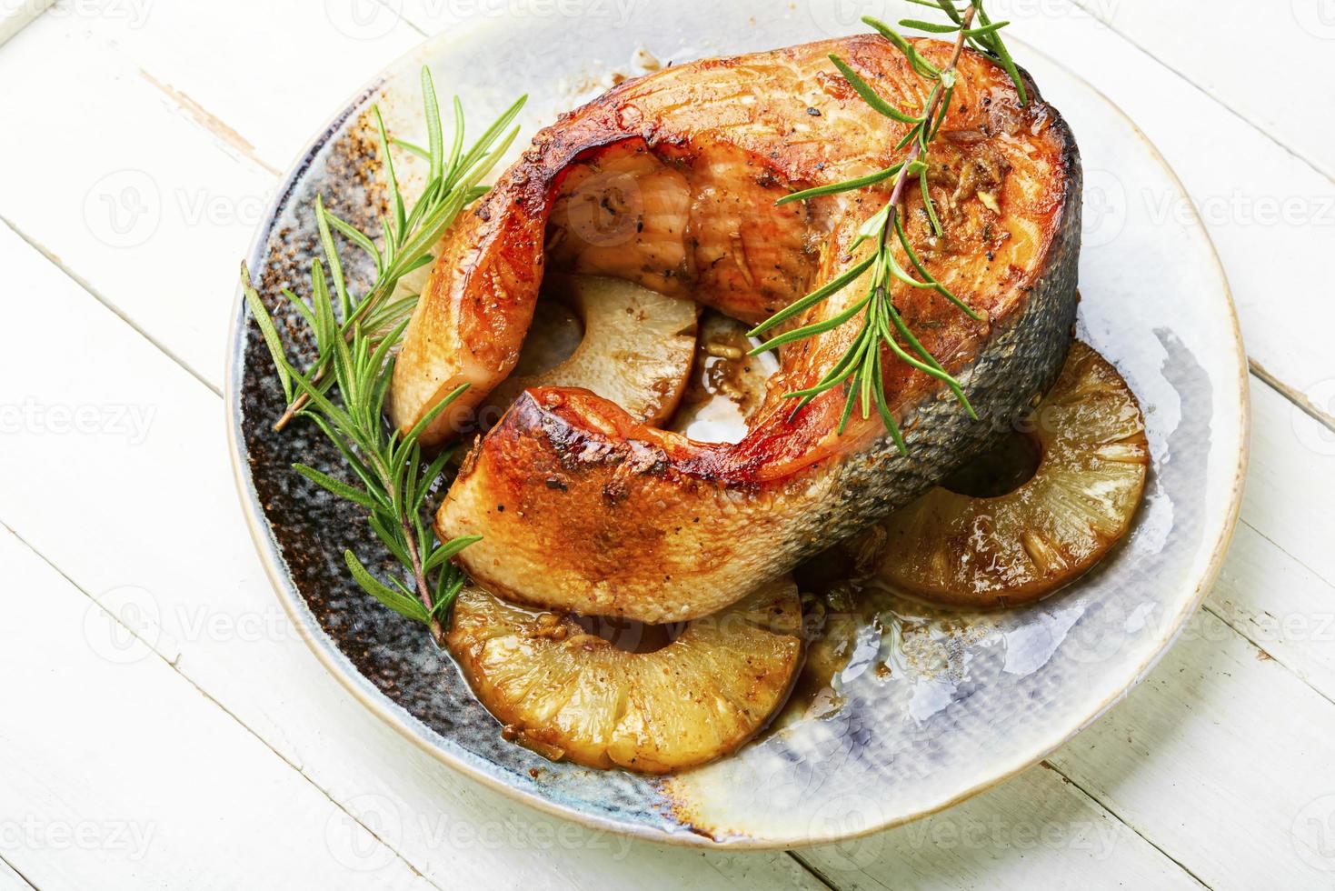 Tasty trout steak photo