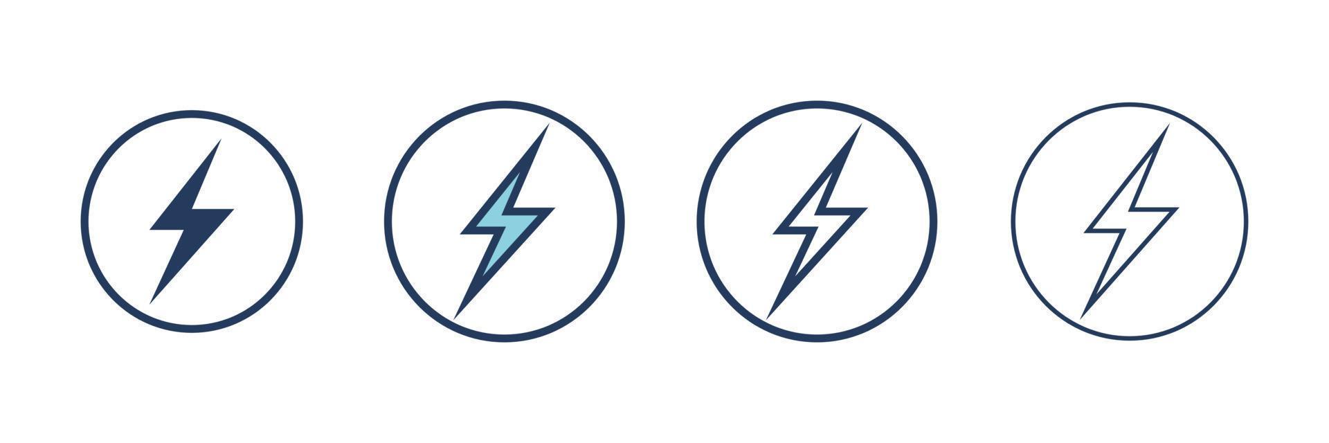 Electricity icons set. Set of energy vector symbol. Filled and Linear style sign for mobile concept and web design.