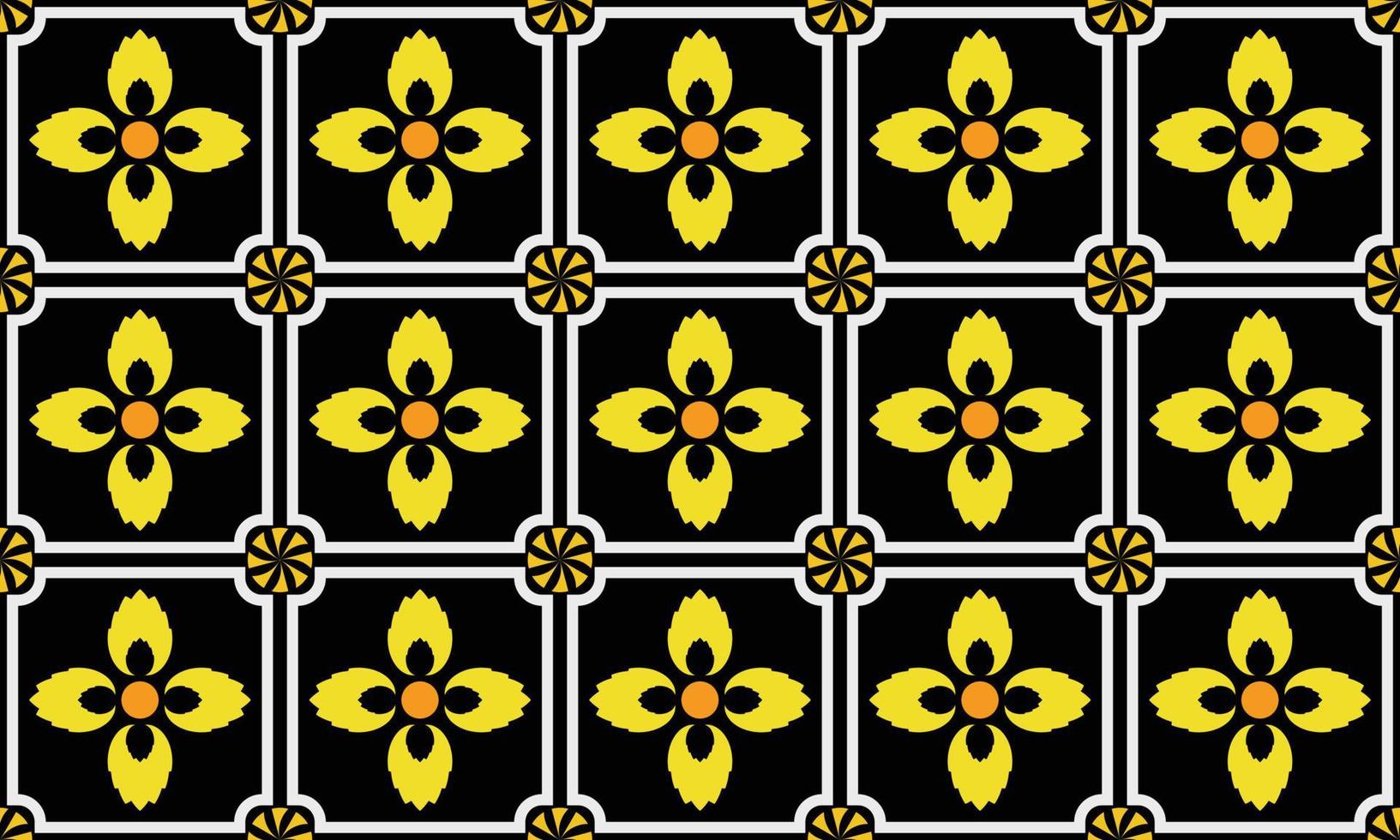 Yellow Flowers Seamless Pattern Editable vector