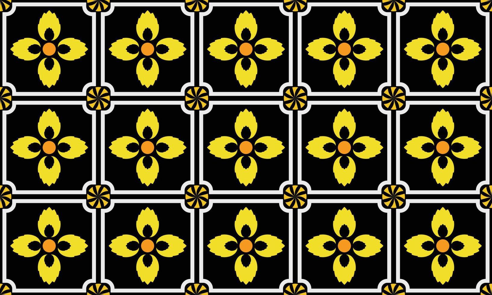 Yellow Flowers Seamless Pattern Editable vector