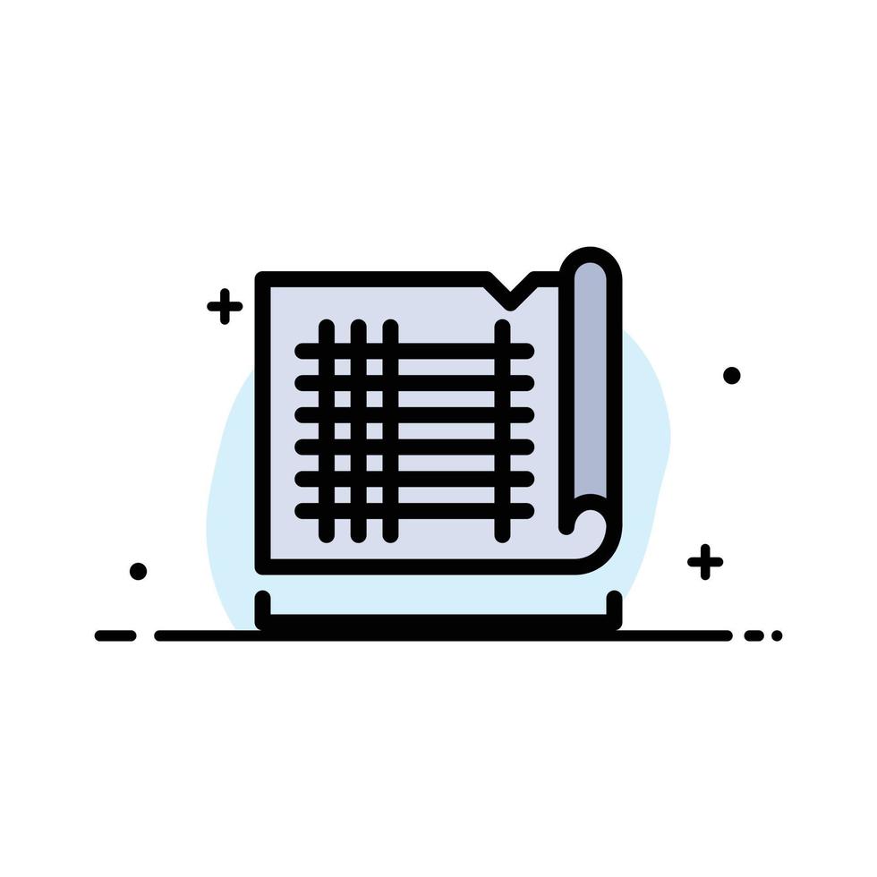 Construction Drafting House Map  Business Flat Line Filled Icon Vector Banner Template