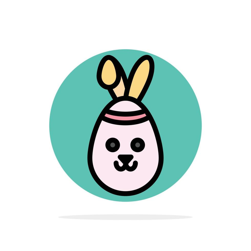 Rabbit Easter Bunny Abstract Circle Background Flat color Icon vector