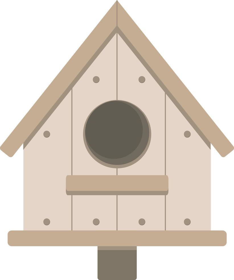 Watercolour wooden bird house isolated on the white background. Hand-drawn illustration vector