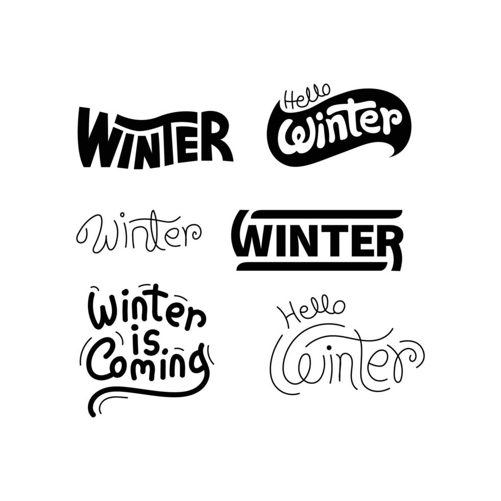 diseño tipográfico de invierno para invitación, tarjeta de felicitación, camiseta, estampados y carteles. frase de inspiración de invierno dibujada a mano. ilustración vectorial vector