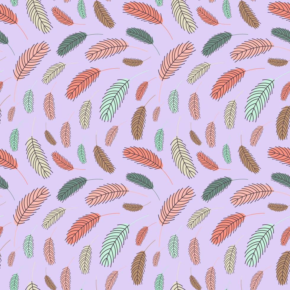 Feathers seamless pattern.Vector flat illustration photo
