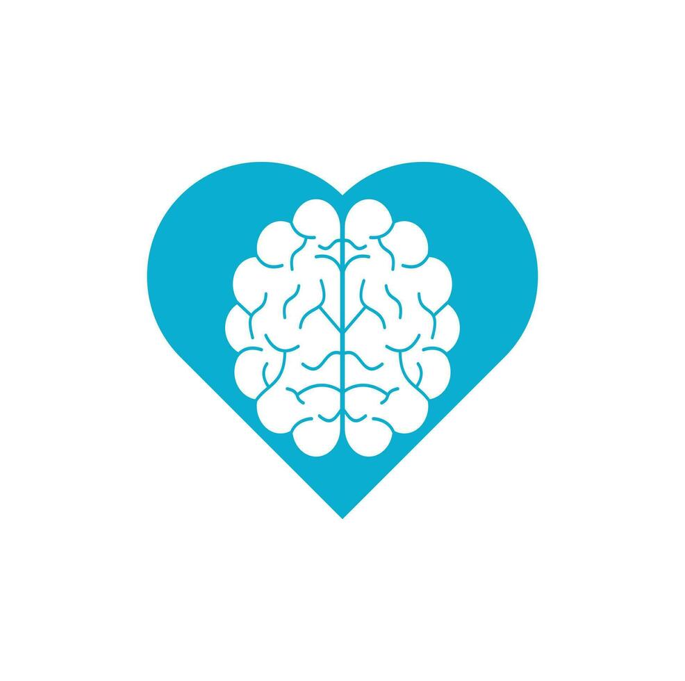 Brain heart shape concept logo design. Brainstorm power thinking brain Logotype icon vector
