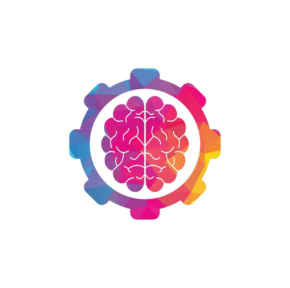 diseño del logotipo del concepto de engranaje cerebral. lluvia de ideas poder pensamiento cerebro logotipo icono vector