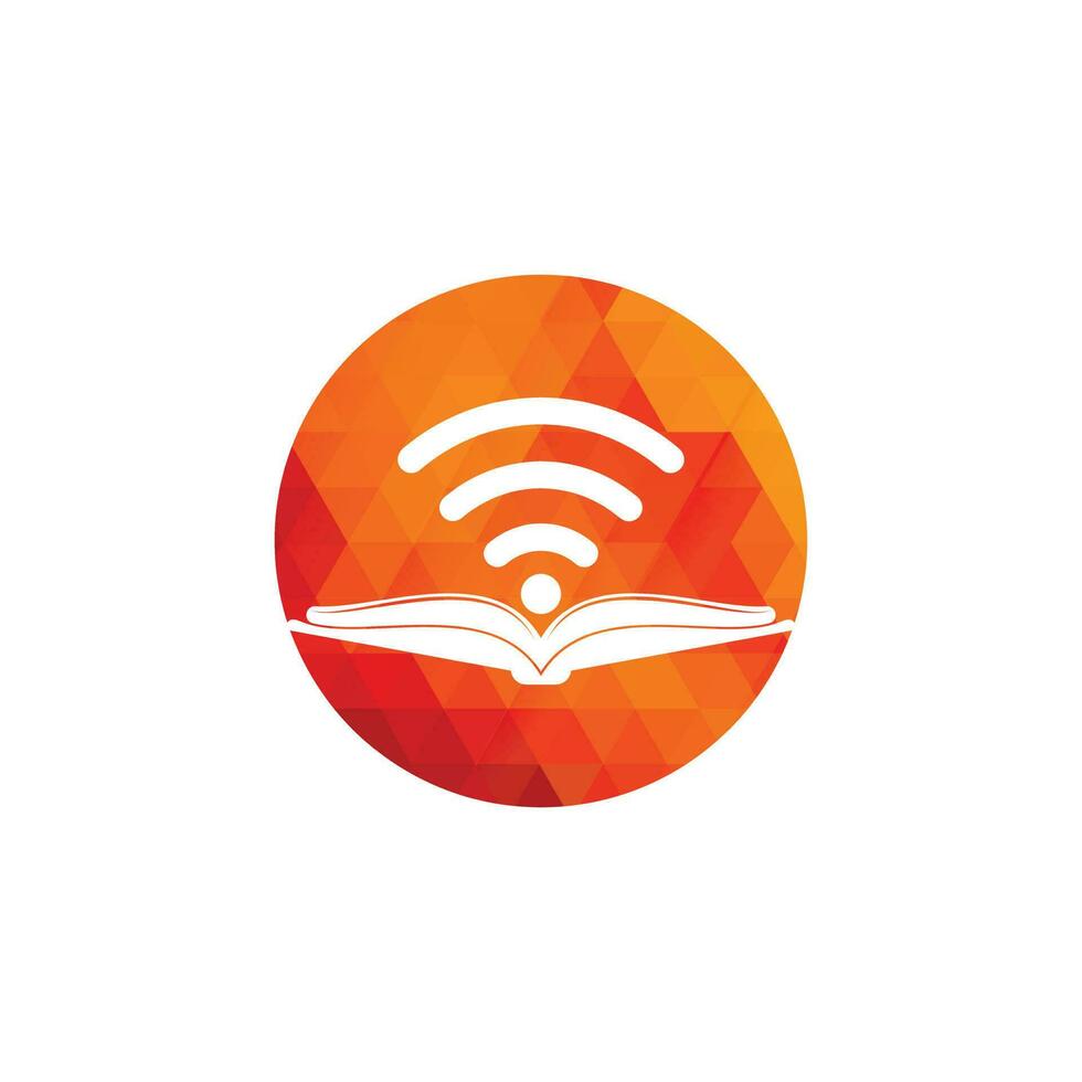 plantilla de vector de diseño de logotipo de libro wifi. elemento de diseño de logotipo de icono de libro wifi