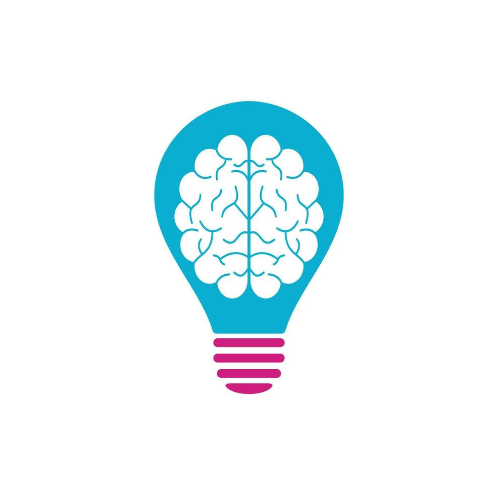Brain bulb concept logo design. Brainstorm power thinking brain Logotype icon vector