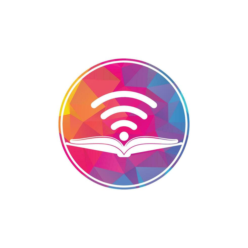 Wifi book logo design vector template. Wifi Book Icon Logo Design Element