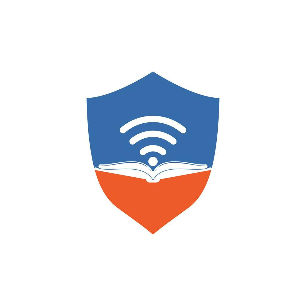 Wifi book logo design vector template. Wifi Book Icon Logo Design Element
