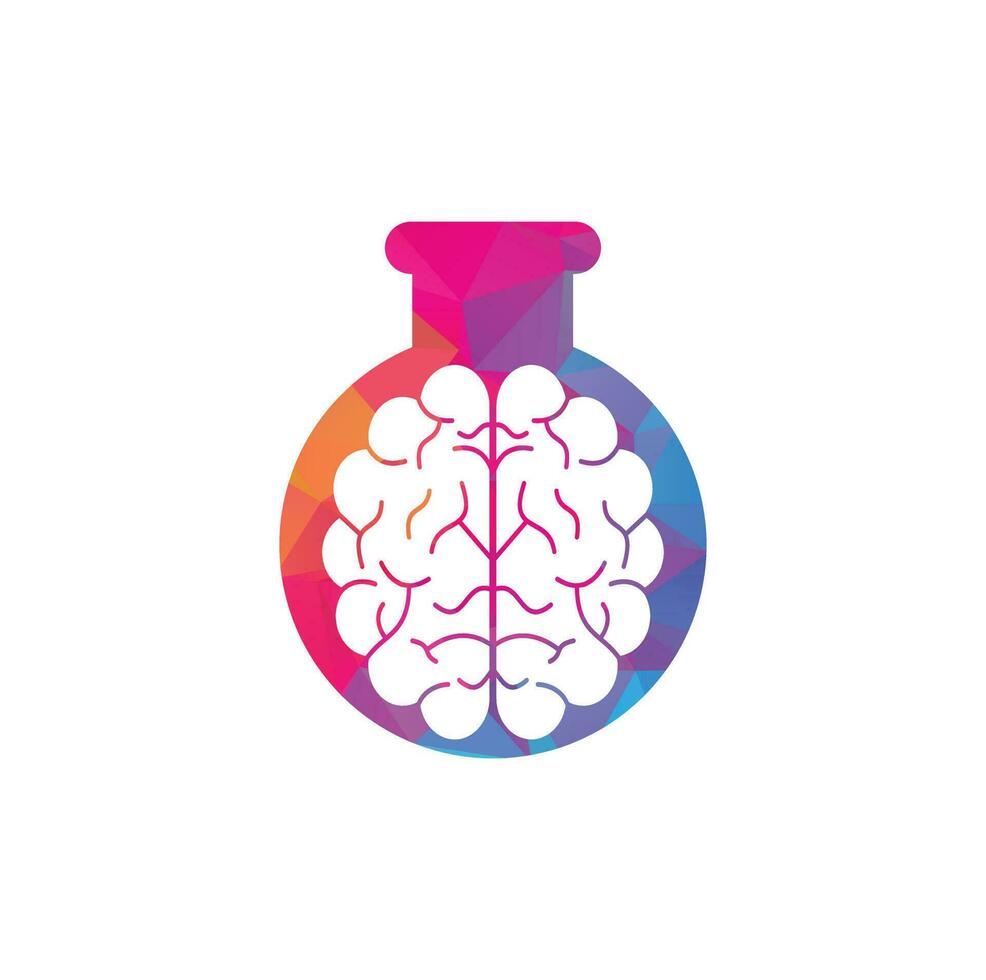 Brain lab shape concept logo design. Brainstorm power thinking brain Logotype icon vector