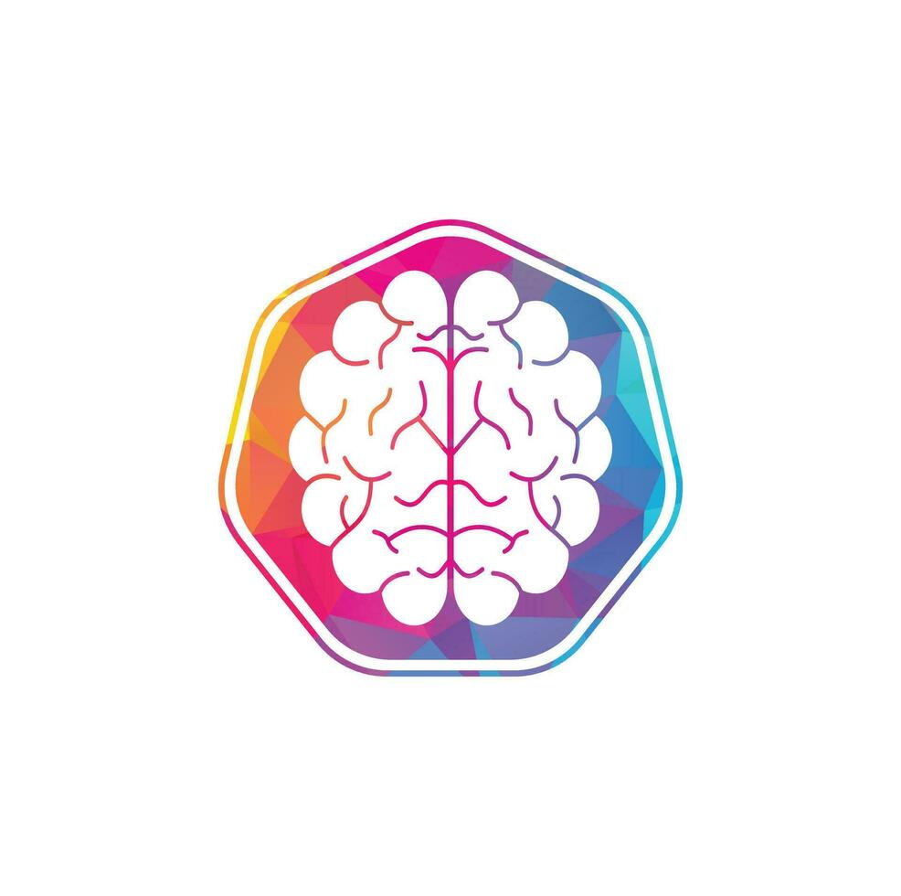 Brain shield shape concept logo design. Brainstorm power thinking brain Logotype icon vector