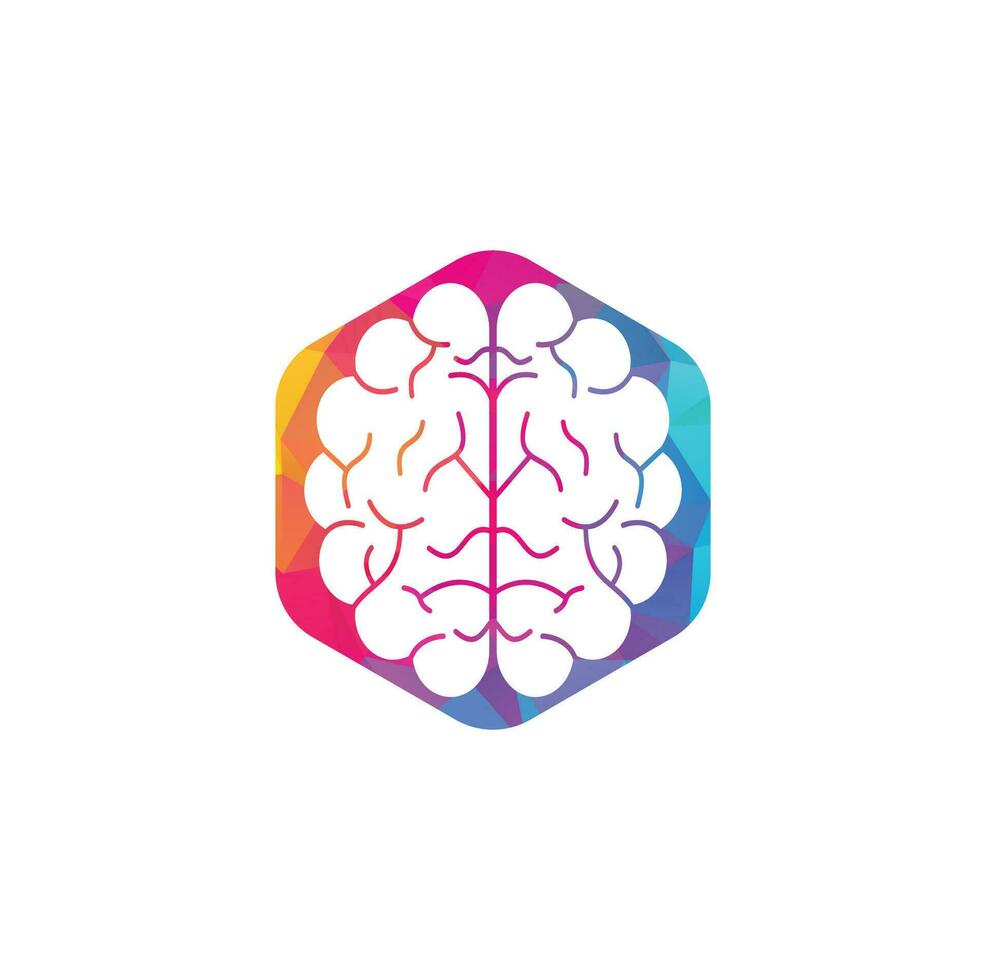 Brain shield shape concept logo design. Brainstorm power thinking brain Logotype icon vector