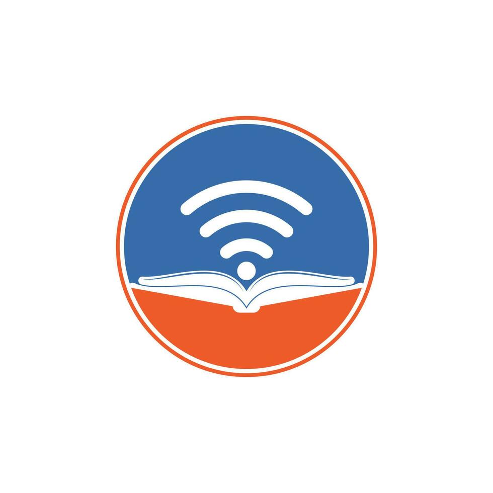 plantilla de vector de diseño de logotipo de libro wifi. elemento de diseño de logotipo de icono de libro wifi