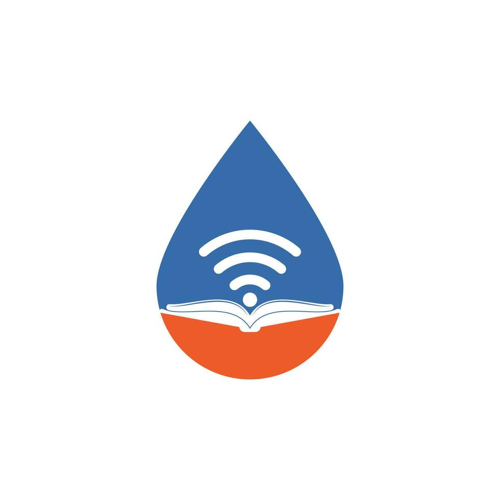 Wifi book map pin shape concept logo design template. Wifi Book Icon Logo Design Element vector