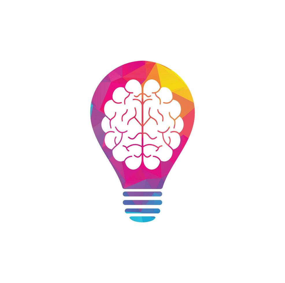 Brain bulb concept logo design. Brainstorm power thinking brain Logotype icon vector