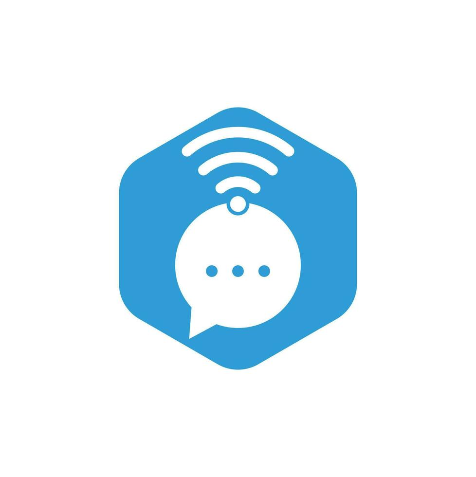signo de vector de diseño de logotipo de wifi de chat. icono de diseño de logotipo de wifi de chat
