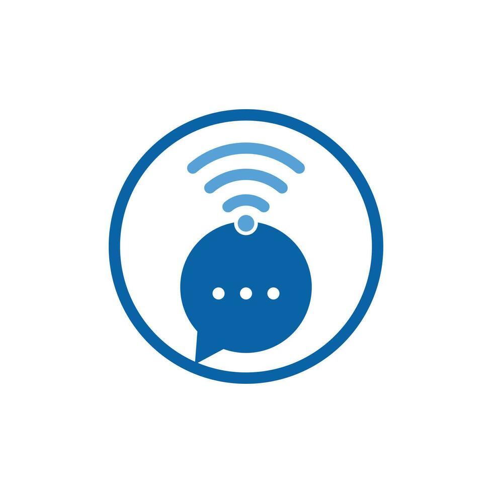signo de vector de diseño de logotipo de wifi de chat. icono de diseño de logotipo de wifi de chat