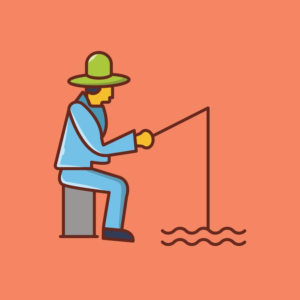 ilustración de vector de caña de pescar en un fondo. símbolos de calidad premium. iconos vectoriales para concepto y diseño gráfico.