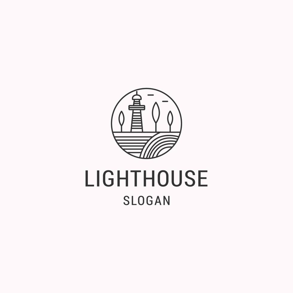 Light house logo icon flat design template vector