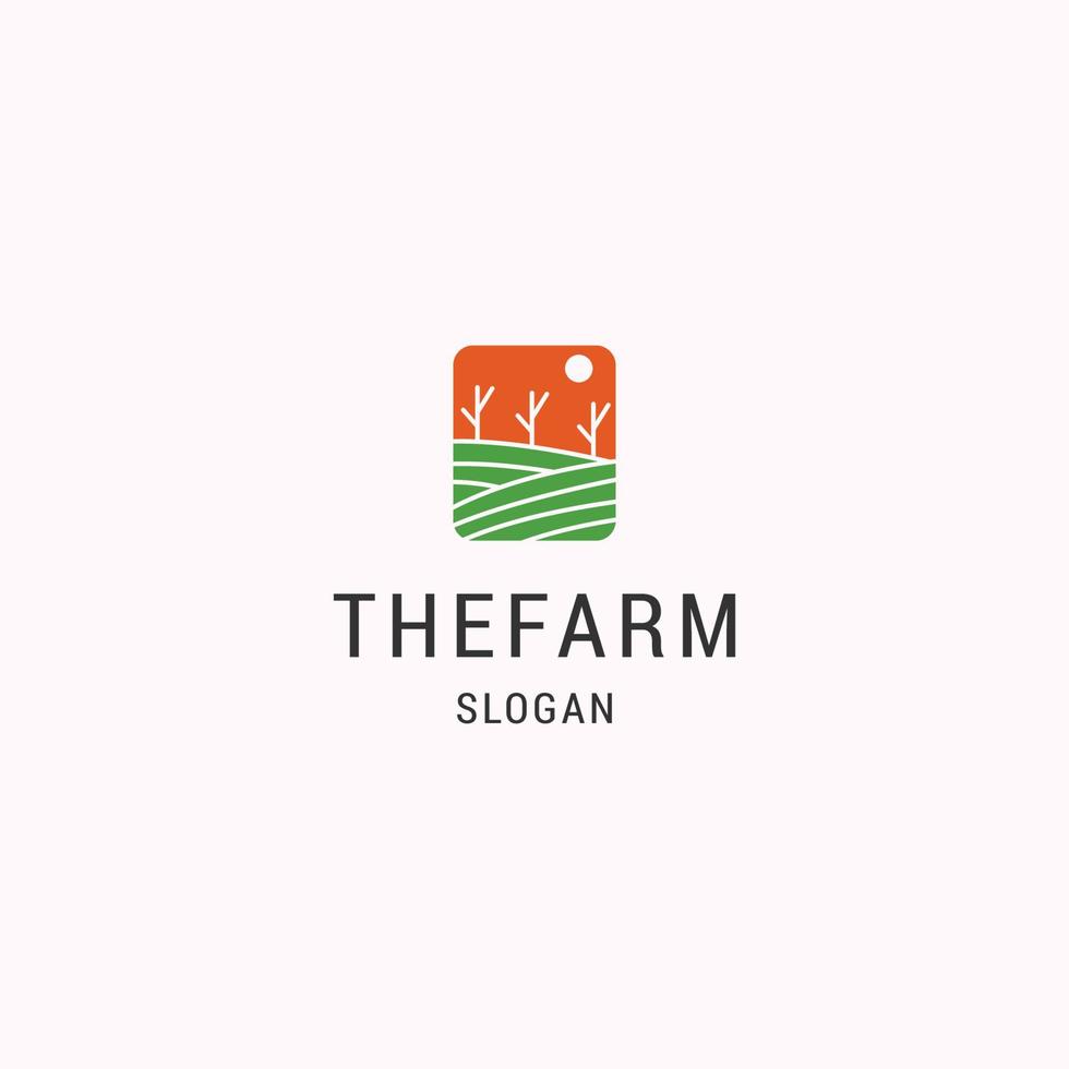 The farm logo icon flat design template vector