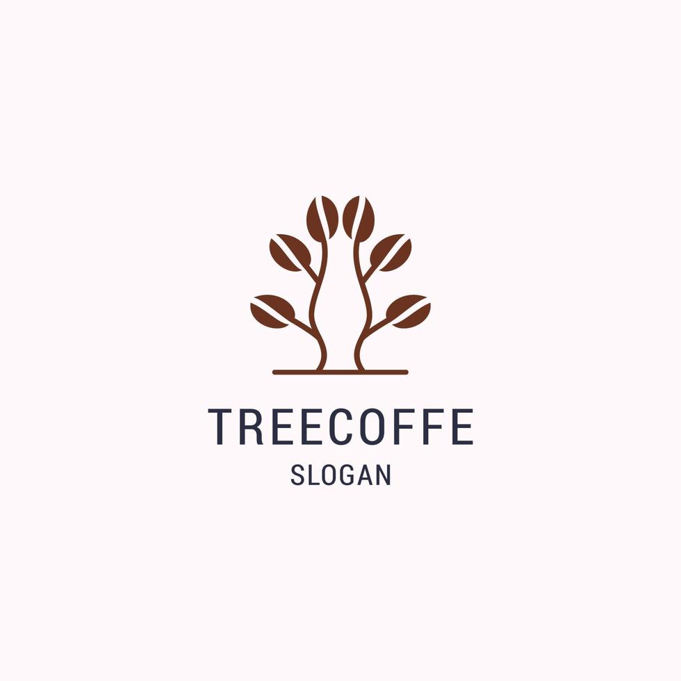 Tree coffe logo icon design template vector illustration