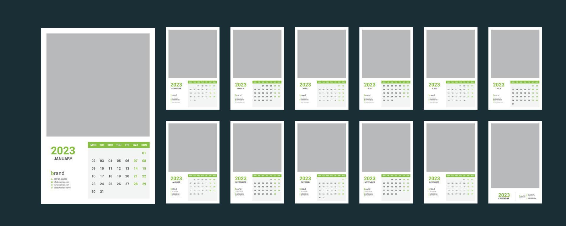 Wall Calendar 2023 vector