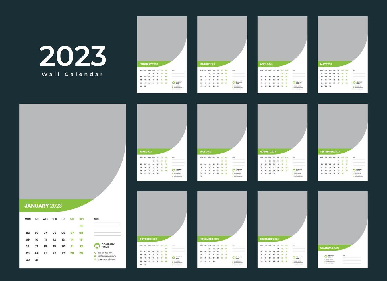 Wall Calendar 2023 vector