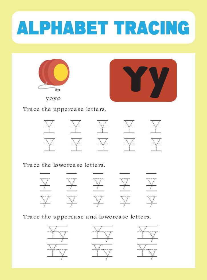 Alphabet tracing worksheet vector