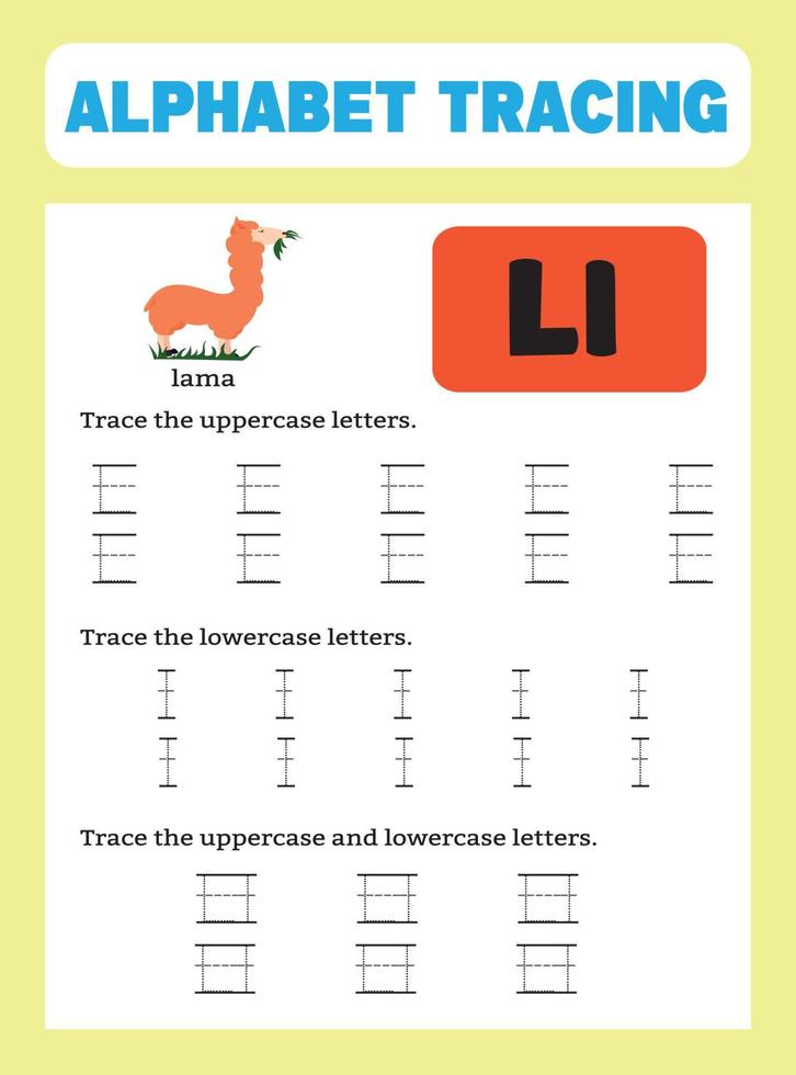 Alphabet tracing worksheet vector