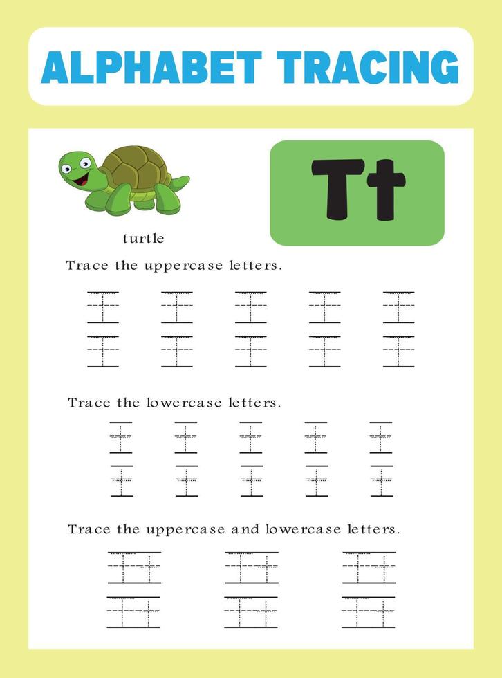 Alphabet tracing worksheet vector