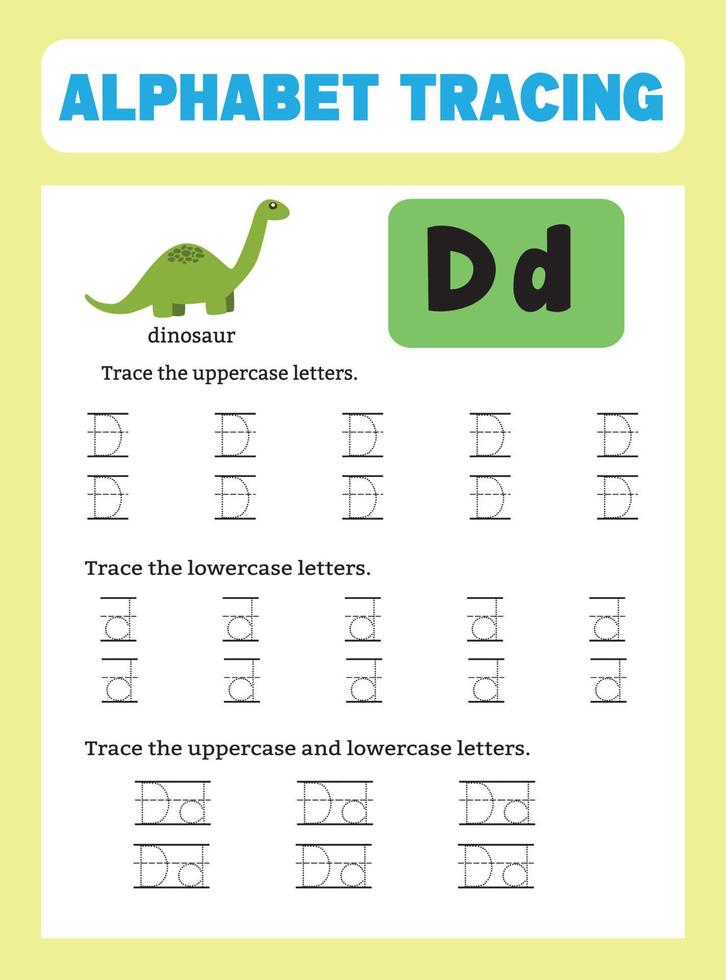 Alphabet tracing worksheet vector